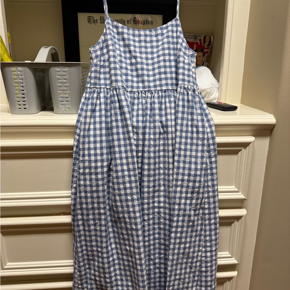 Storia Blue and White Checkered Dress